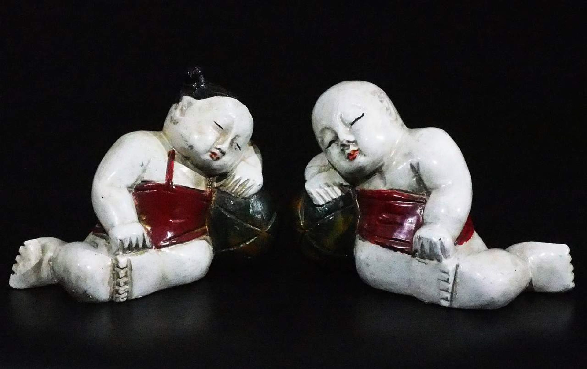 Vintage: Paar schlafende Buddhafiguren. - Bild 2 aus 5