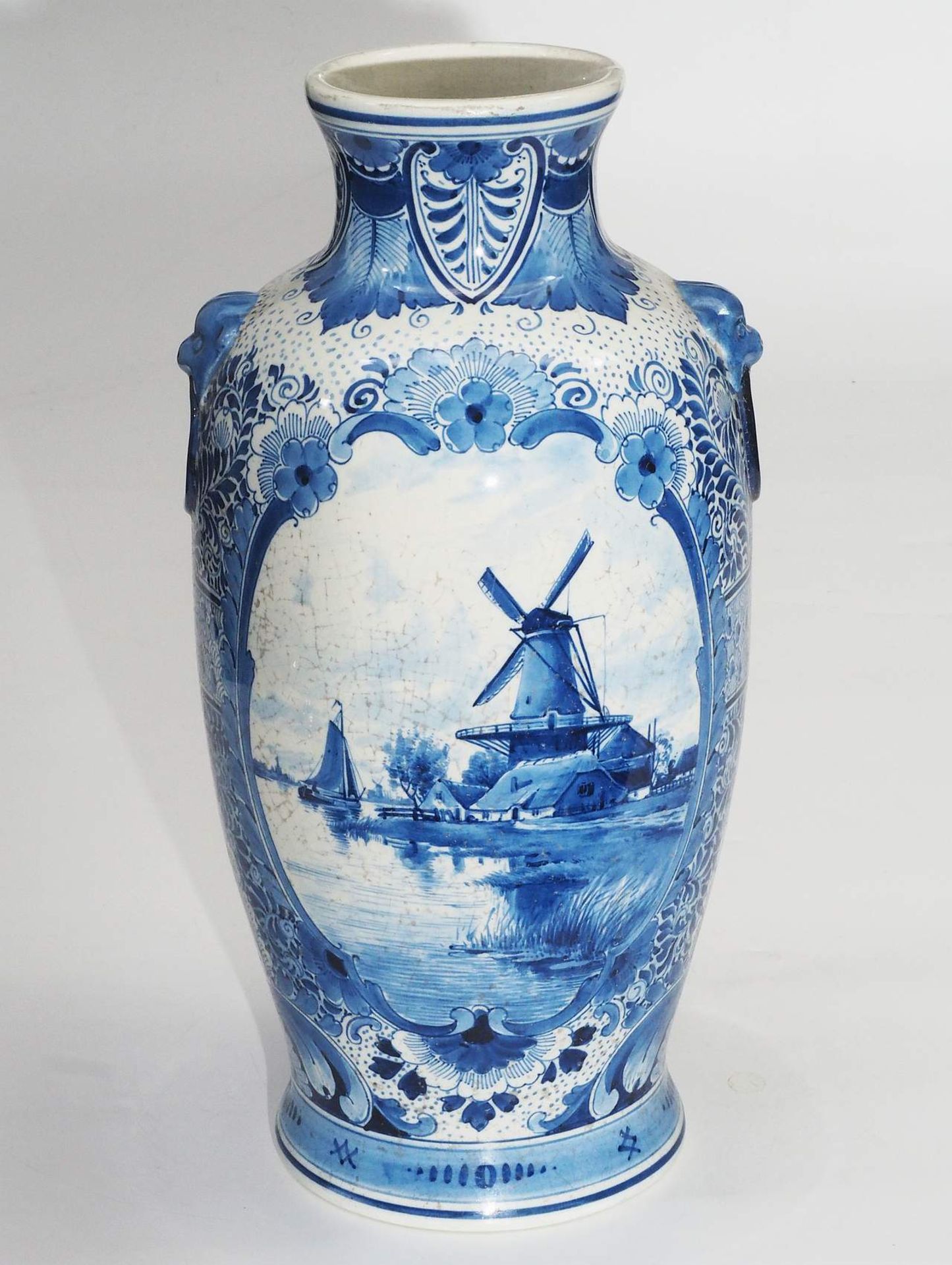 Delfter Fayence Vase, 20. Jahrhundert. - Bild 2 aus 7