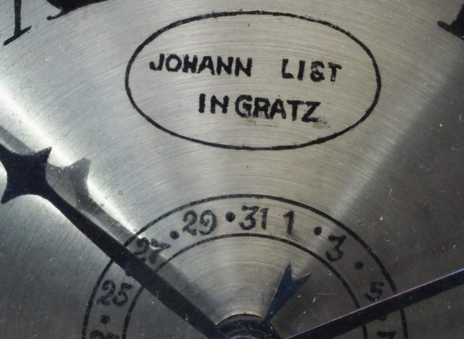 Wiener Portaluhr. "Johann List,Graz". - Bild 9 aus 9