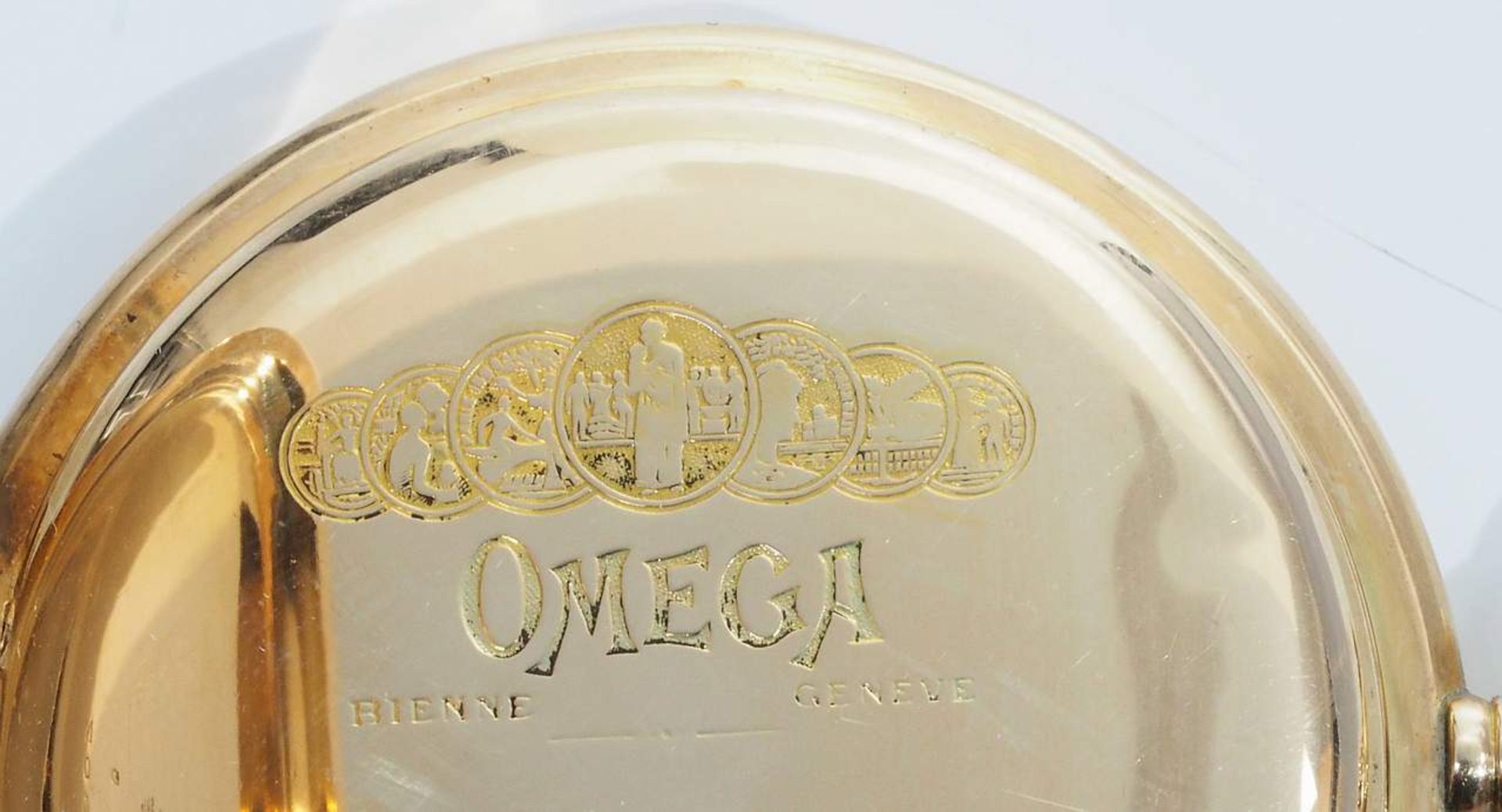 Savonette Taschenuhr OMEGA, 585er Gold, alle Deckel Gold - Bild 5 aus 8