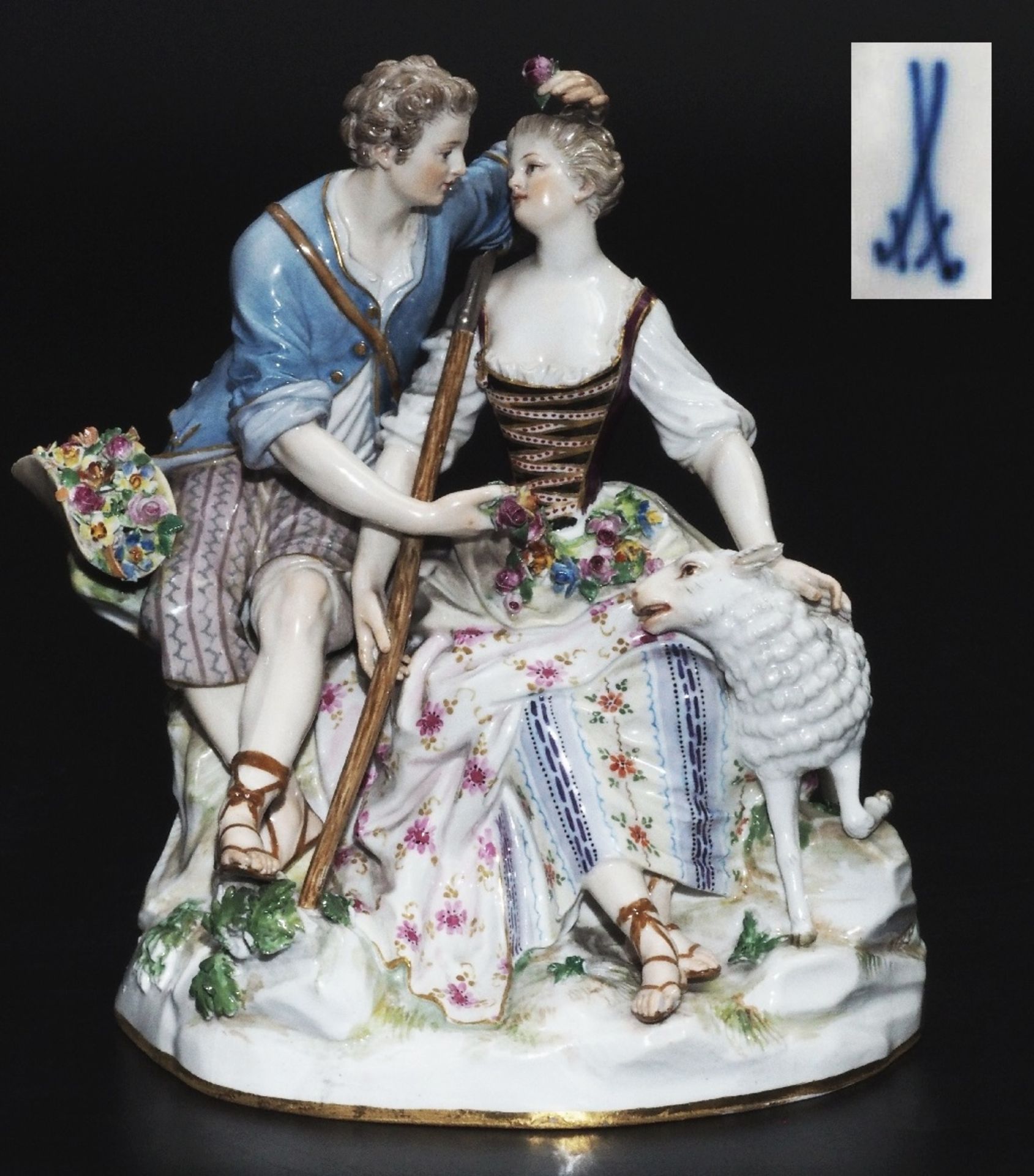 MEISSEN Figurengruppe "Schäfergruppe".