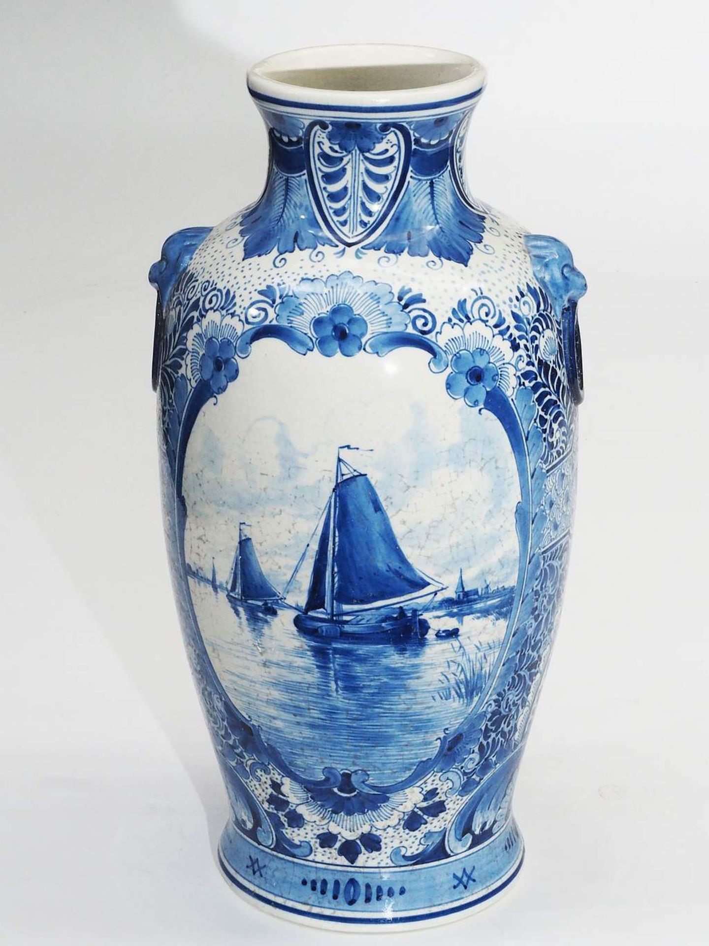 Delfter Fayence Vase, 20. Jahrhundert. - Bild 4 aus 7