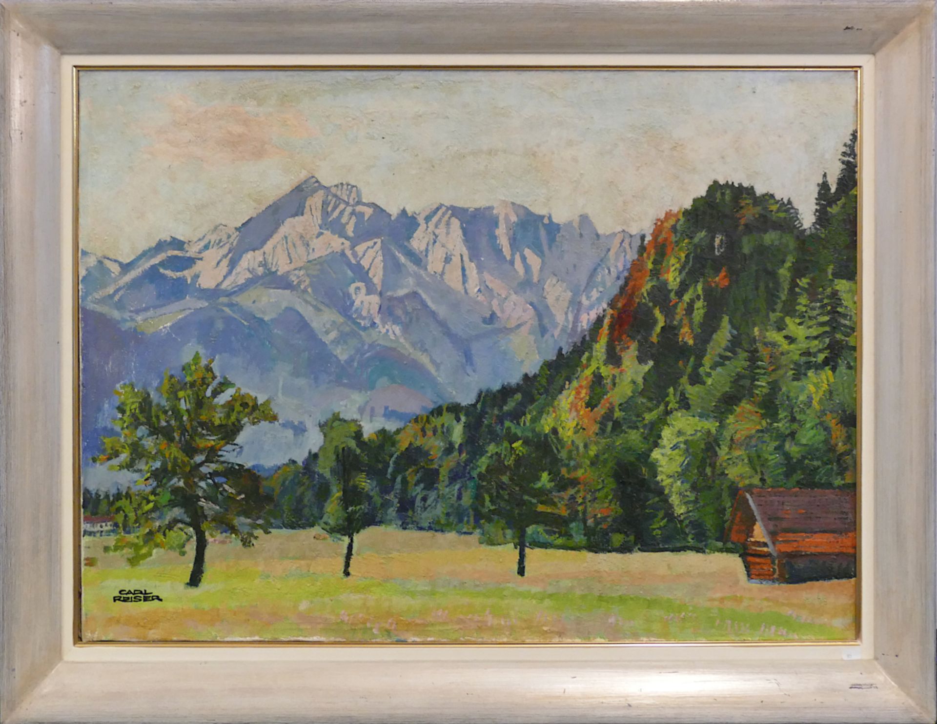 1 Ölgemälde l.u. sign. Carl REISER (wohl Prof. C. R. 1877 Partenkirchen-1950 Garmisch-Partenkirchen) - Image 2 of 4