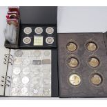 1 Konv. Münzen/Medaillen: Silber, Metall u.a., Österreich, 2 kl. Silberbarren, Gedenkausgaben, Euros