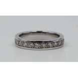 1 Memoryring WG 18ct., mit Brillanten je wohl ca. 0,05ct., Ringgr. ca. 55, min. Tsp.