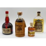 21 Flaschen Alkoholika z.B. "Chivas Regal, Blended Scotch Whisky", "Cognac Hennessy", "Jim Beam", "G