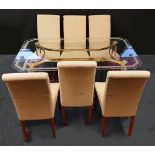 1 Sitzgruppe nztl. Tisch mit Plexiglas-/Metallgestell und oktogonaler Tischplatte ca. 74x150x90cm