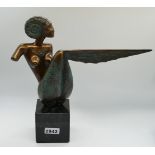 1 Bronzefigur rücks. bez. ARS MUNDI/M. BECKER (wohl Michael B. *1951 Oldenburg) "Goldammonite" num.