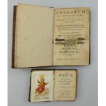 2 Bücher (wohl 16./19. Jh.): 1x "Theatrum mundi minoris...Secunda aeditio" Antverpiae, Apud Lucam Be