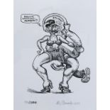 1 Lithographie r.u. bleistiftsign. R. CRUMB (wohl Robert C. *1943 Philadelphia/USA) "Dahling, whata