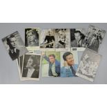 12 Autogrammkarten mit Originalunterschriften von Elke SOMMER, Mike STONE, Lex BARKER, Heidi BRÜHL,