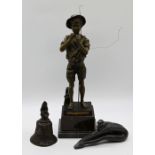 1 Figur wohl Bronze u.a., bez. LAVERGNE (wohl Adolphe Jean L. 1863-1928) "Junger Angler",