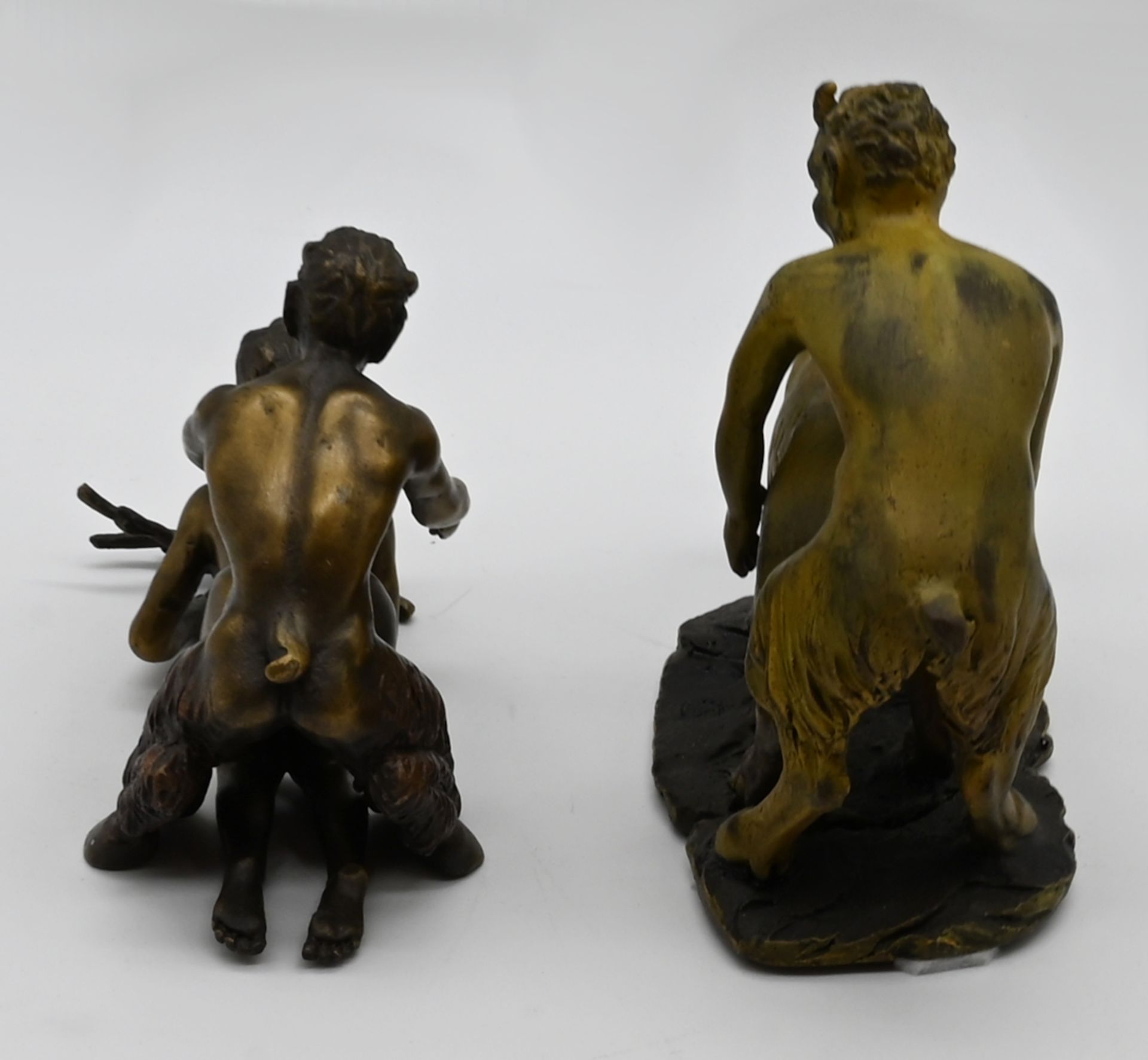 2 Figurengruppen/ Wiener Bronzen (Erotika) Repliken, jew. 2-teilig "Faun mit Ziege" u.a., - Bild 4 aus 4