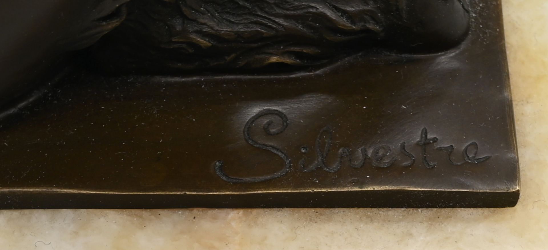 1 Figur Bronze "Un faune assis" Replik nach einer Art déco- Plastik von Paul Silvestre, H ca. 23cm a - Bild 6 aus 6