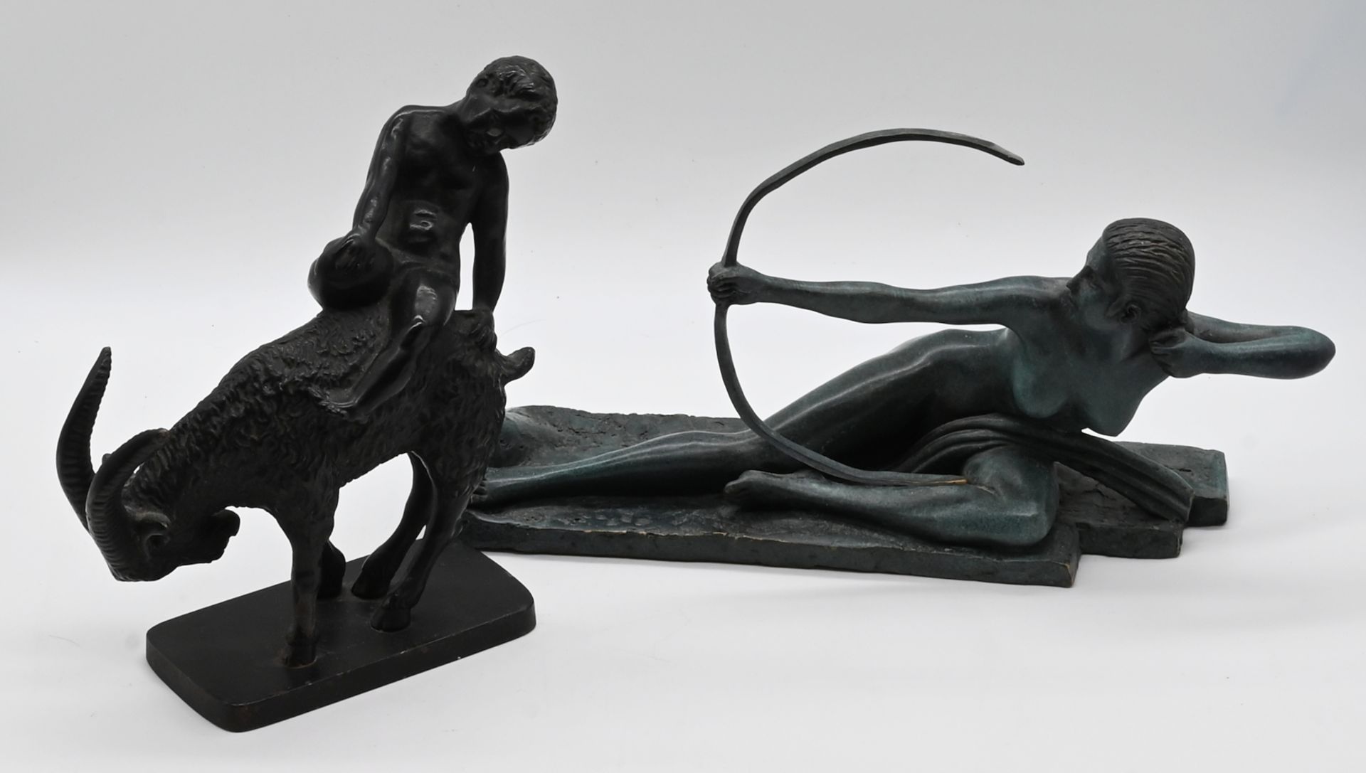 4 Figuren/-gruppen Bronze u.a., z.B. "Leda mit dem Schwan" Replik nach Amedeo Gennarelli, H ca. 28cm - Bild 3 aus 4