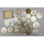 1 kleine Münze GG 2 Pesos, 1 Konv. Münzen/Medaillen: Silber/Metall ua, BRD 5/10 DM, 10 Euro, Kanada