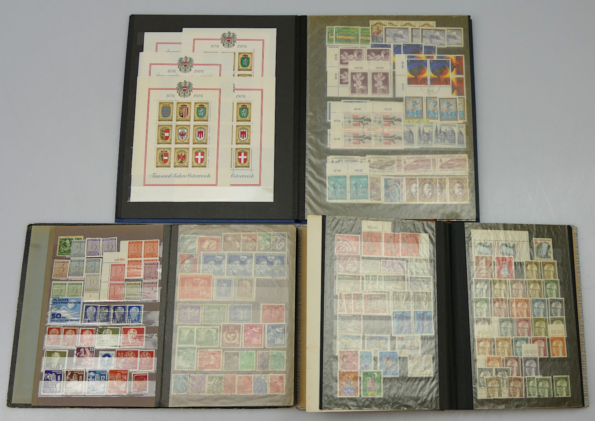 23 Ordner und Alben mit Briefmarken z.T. um 1900/Anfang 20. Jh., u.a. Deutsches Reich, Drittes Reich