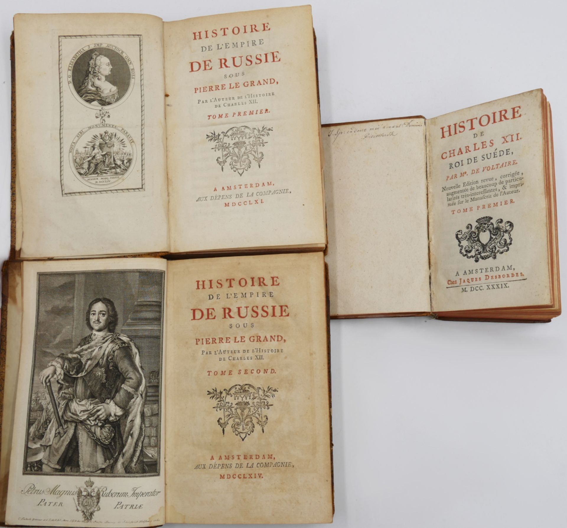 3 Bücher von VOLTAIRE, je mit Exlibris "Bücherei Dr. Eberhard VON CRANACH-SICHART Gauting" (wohl 188 - Bild 2 aus 2
