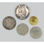 1 Konv. Münzen/Medaillen: Silber/Metall, z.T. vergoldet, z.B. Dt. Reich 3/5 Mark (1914/1878), BRD, 5