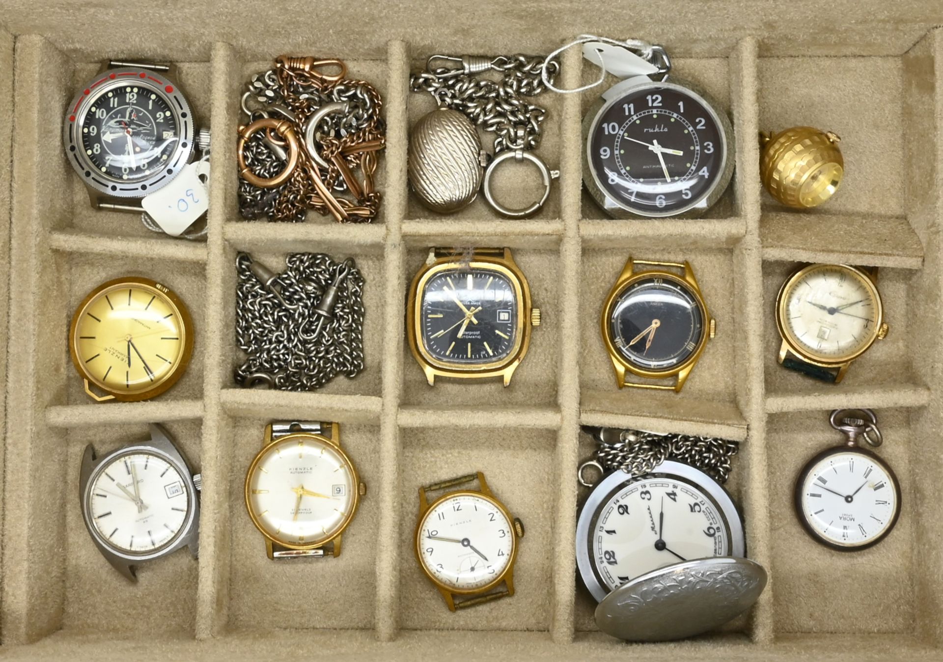 1 Konv. Taschenuhren / Armbanduhrengehäuse, je Asp./Tsp., in der Schatulle - Image 2 of 2