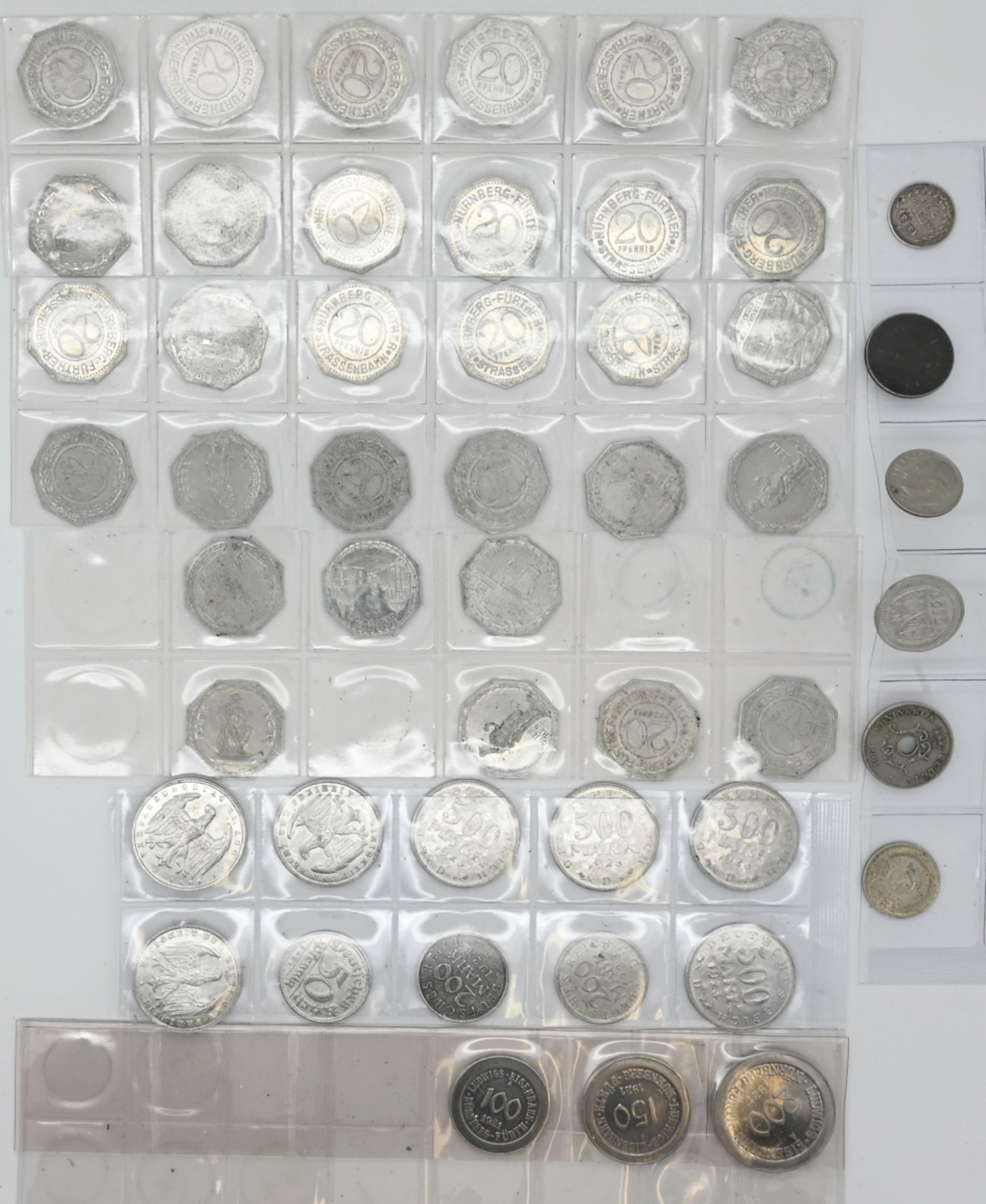 2 Münzen je GG, je Dt. Reich, je 20 Mark, datiert 1877 und 1908, wohl aus der Zeit, Silber/Metall u. - Image 2 of 2