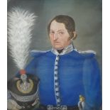 1 Pastell r. mittig wohl sign. F. GEIK "Portrait des Major ROTH der Bürgerwehr zu Bad Windsheim" r.