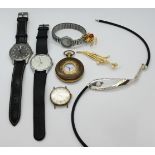 1 Konv. Schmuck: Mode/Metall u.a., z.T. mit Perlen und Halbedelsteinen sowie versch. Uhren, in der S