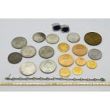 1 Konv. Münzen/Medaillen: GG (ca. 6 Teile), z.B. Krügerrand 1 Unze, Dt. Reich 20 Mark (wohl aus der