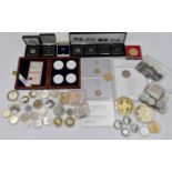 1 Konv. Münzen/Medaillen: Silber/Metall u.a., z.T. wohl historische Münzen, z.T. mit Zertifikat,