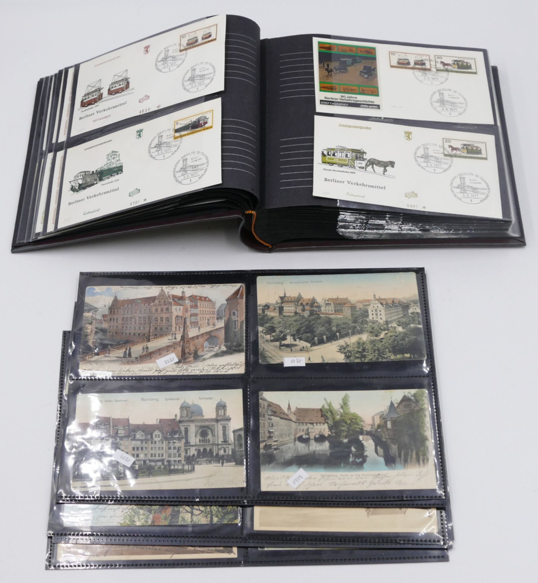 1 Konv.: 1 Album mit Postkarten um 1900/1. Hälfte 20. Jh. mit ca. 160 Gruß-/Postkarten v.a. gelaufen