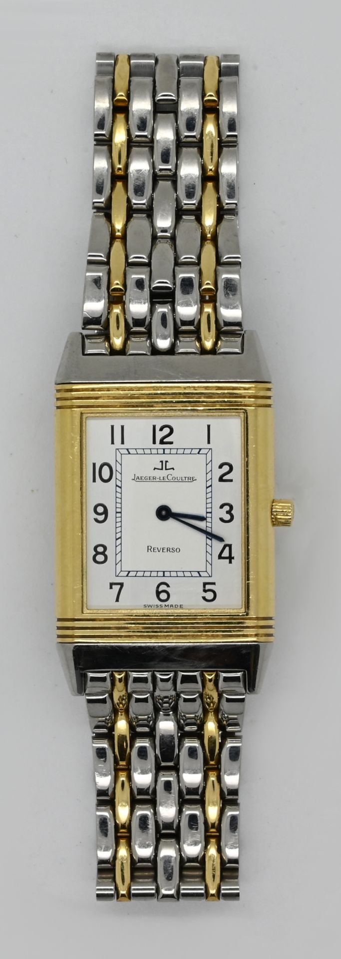 1 Armbanduhr JAEGER LECOULTRE Reverso, GG/Stahl, wohl mit passenden Ersatzgliedern, Handaufzug, Uhr