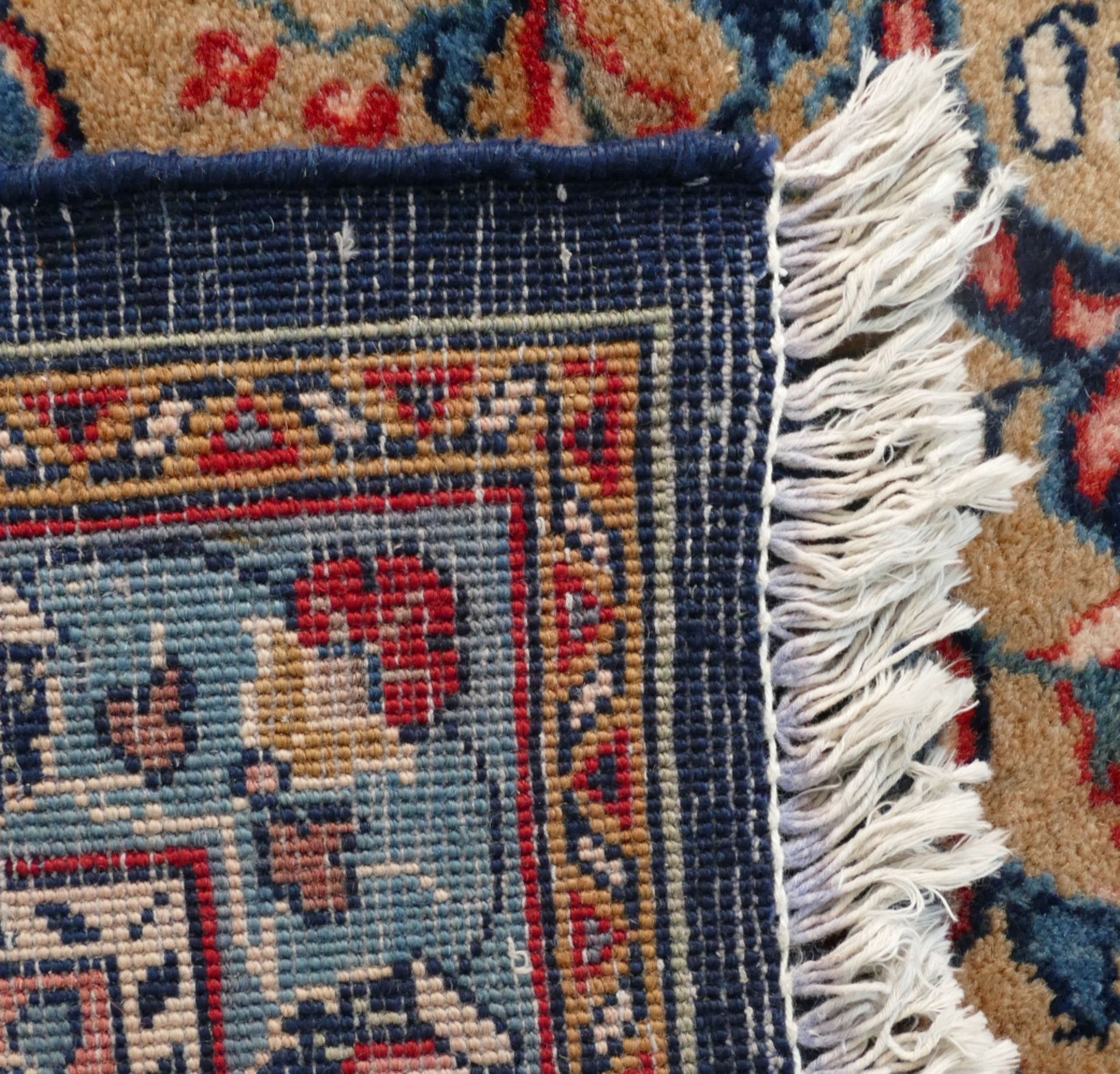 1 Teppich Sarough Persien, Blau/Beigegrundig, ca. 300 x 410 cm, gut erhalten, Gsp. / Asp. - Bild 3 aus 3