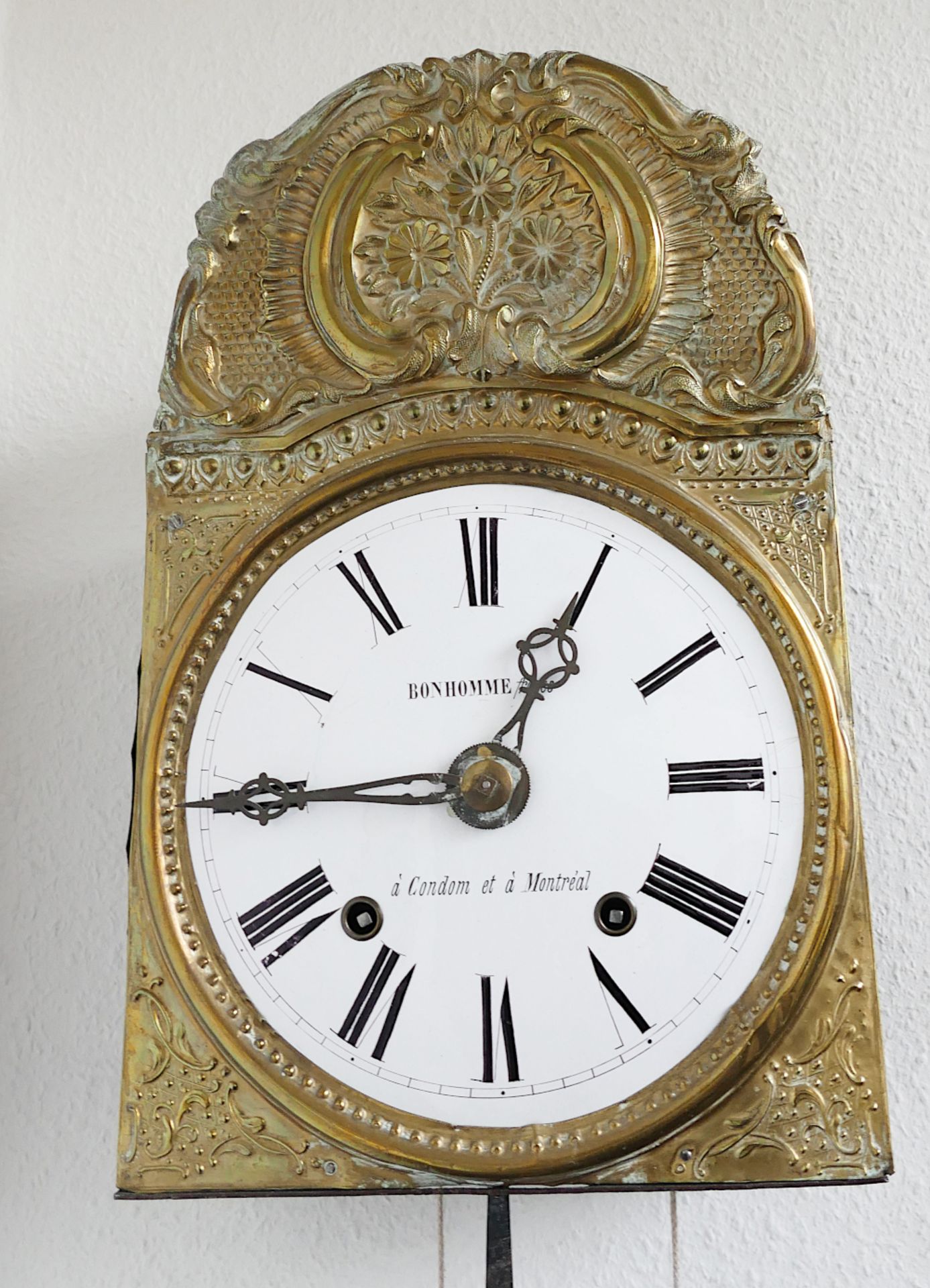 1 Posten Metallwaren: Zinn, Messing, Kupfer, Glas sowie Burgunder-Uhr um 1850, mit Bild, Schnitzerei - Image 3 of 5