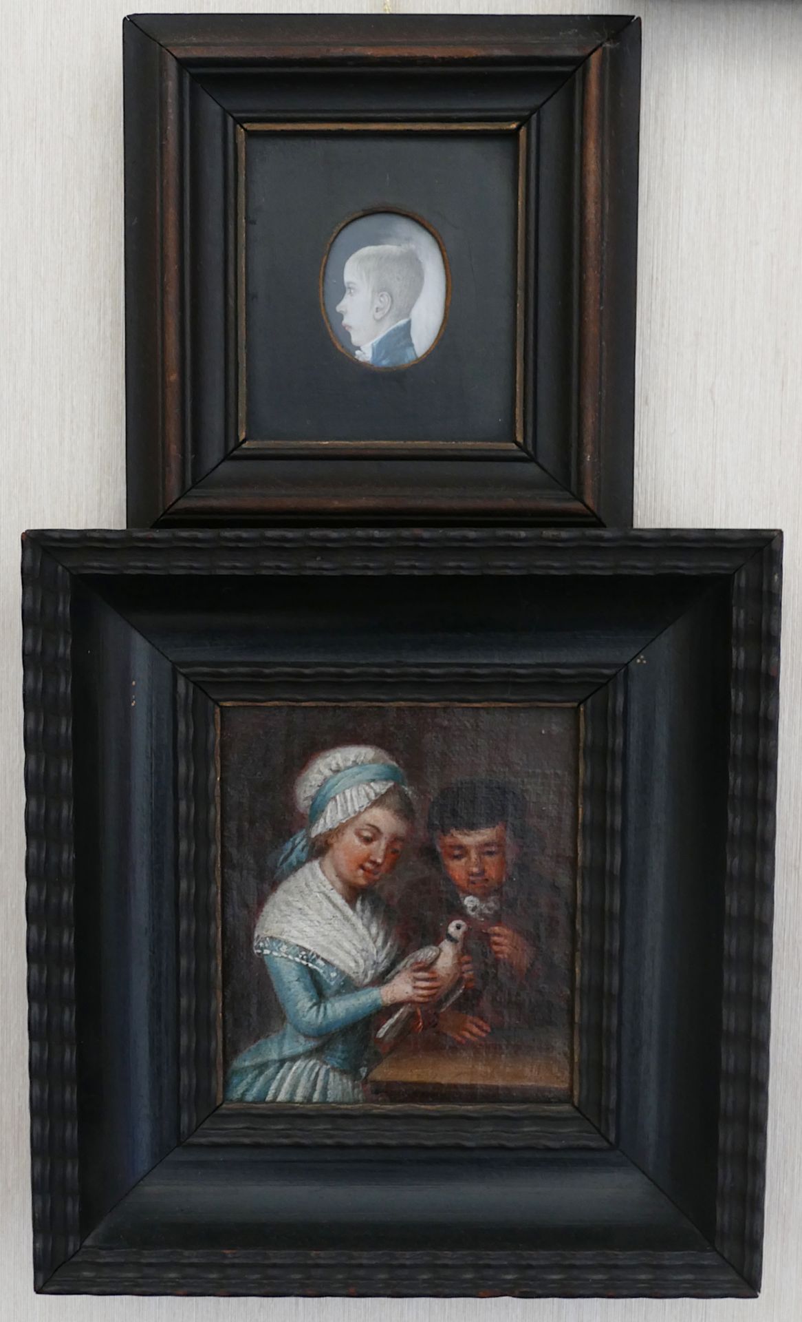 5 Ölgemälde / Miniaturen wohl 18./19. Jh., „Portraits“ u.a. versch. Größen bis ca. 27 x 30 cm, je As - Bild 5 aus 5