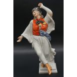 1 Figur Porzellan HEREND ungemarkt "Ungarischer Puszta-Tänzer in traditioneller Tracht",