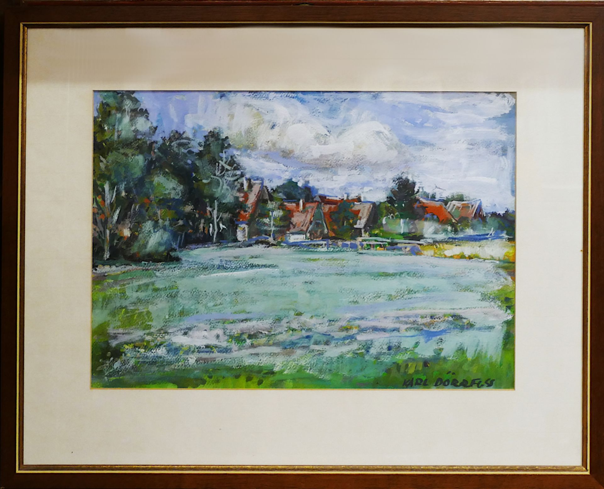 4 Ölgemälde/4 Aquarelle des Künstlers Karl DÖRRFUSS (wohl 1906 Fürth-1984 ebd.) z.B. "Bei Beerbach"  - Bild 3 aus 8