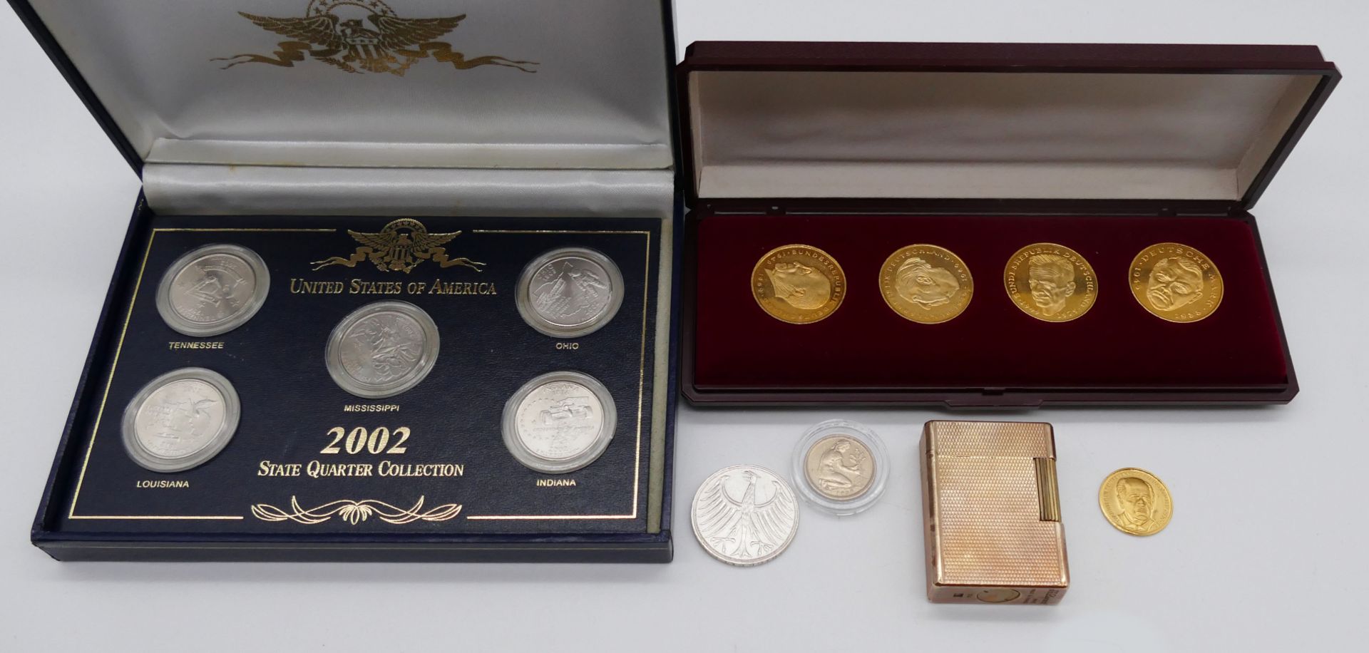 1 kleine Medaille "Sepp Herberger" wohl GG, 1 Konv. Münzen/Medaillen, Silber/Metall u.a., z.T. BRD 5