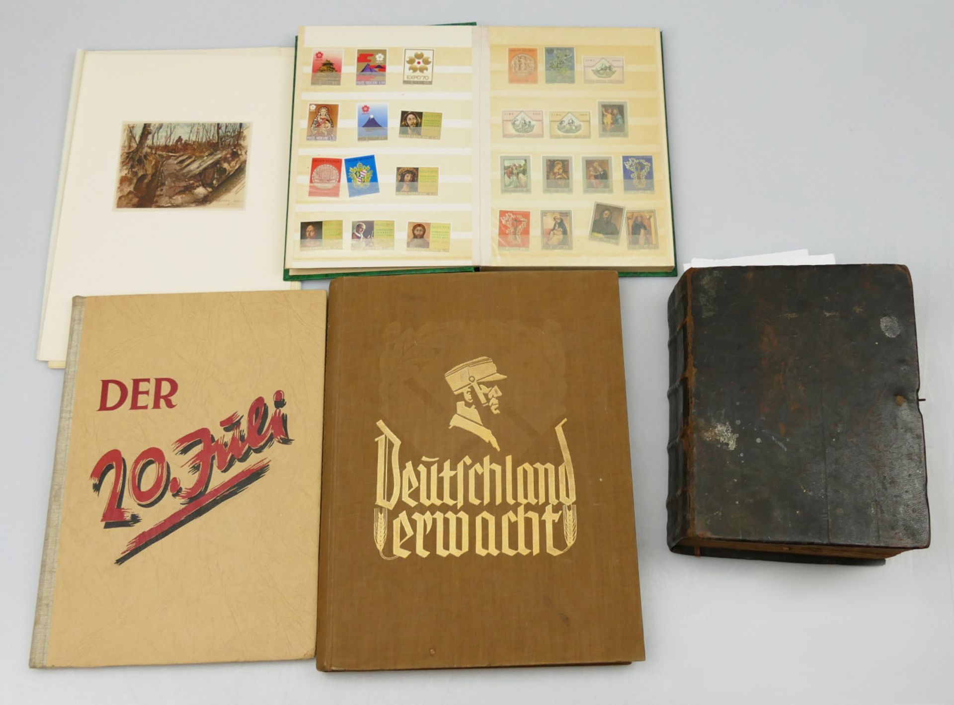 1 Konv.: 1 Mappe mit 7 Lichtdrucktafeln "Adolf HITLER Aquarelle" Hg. v. Heinrich HOFFMANN, Reichsbil - Bild 7 aus 7