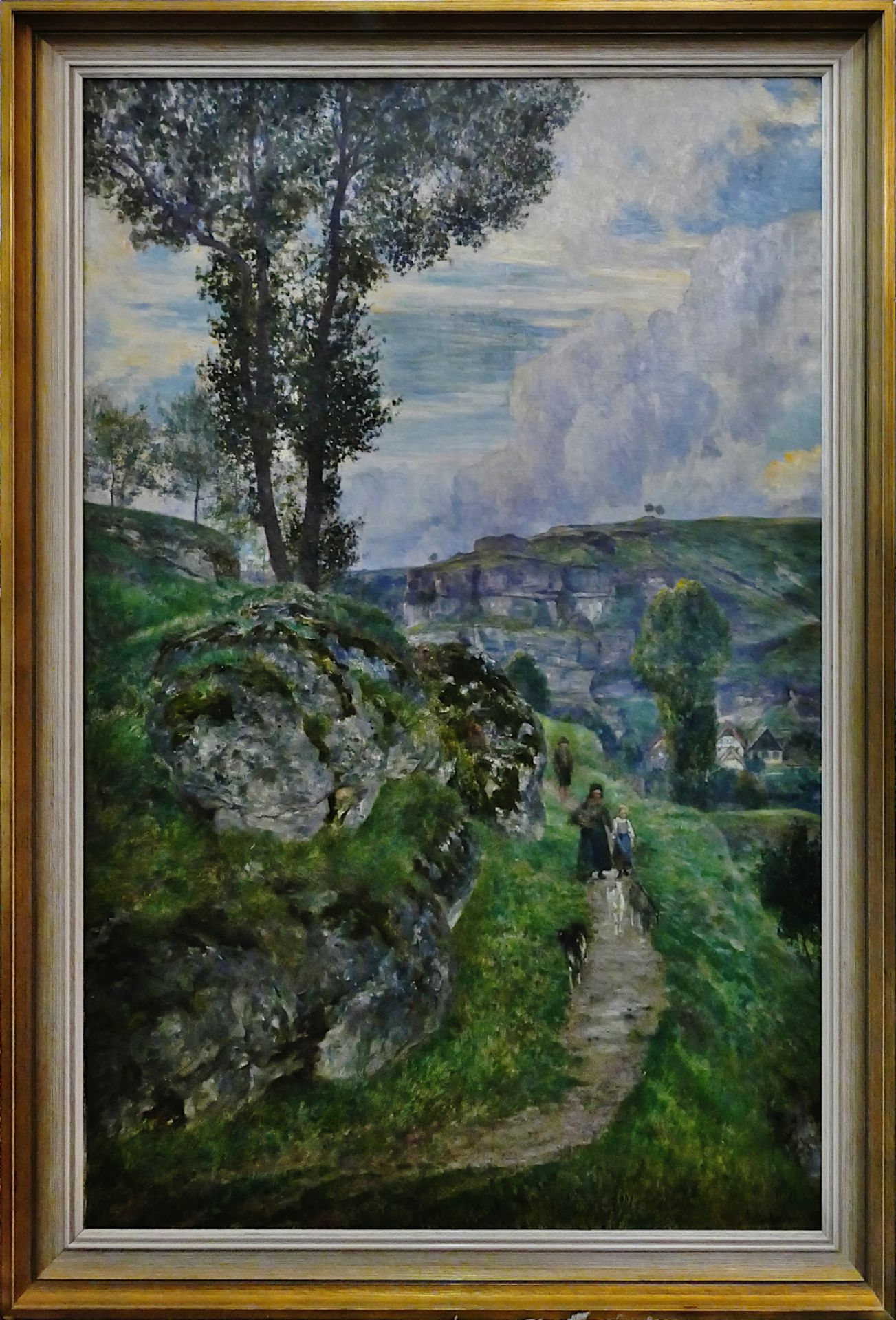 1 Ölgemälde r.u. sign. M. MERKER (wohl Max M. 1861 Weimar-1928) "Sommerliche Gebirgslandschaft in de - Bild 2 aus 4