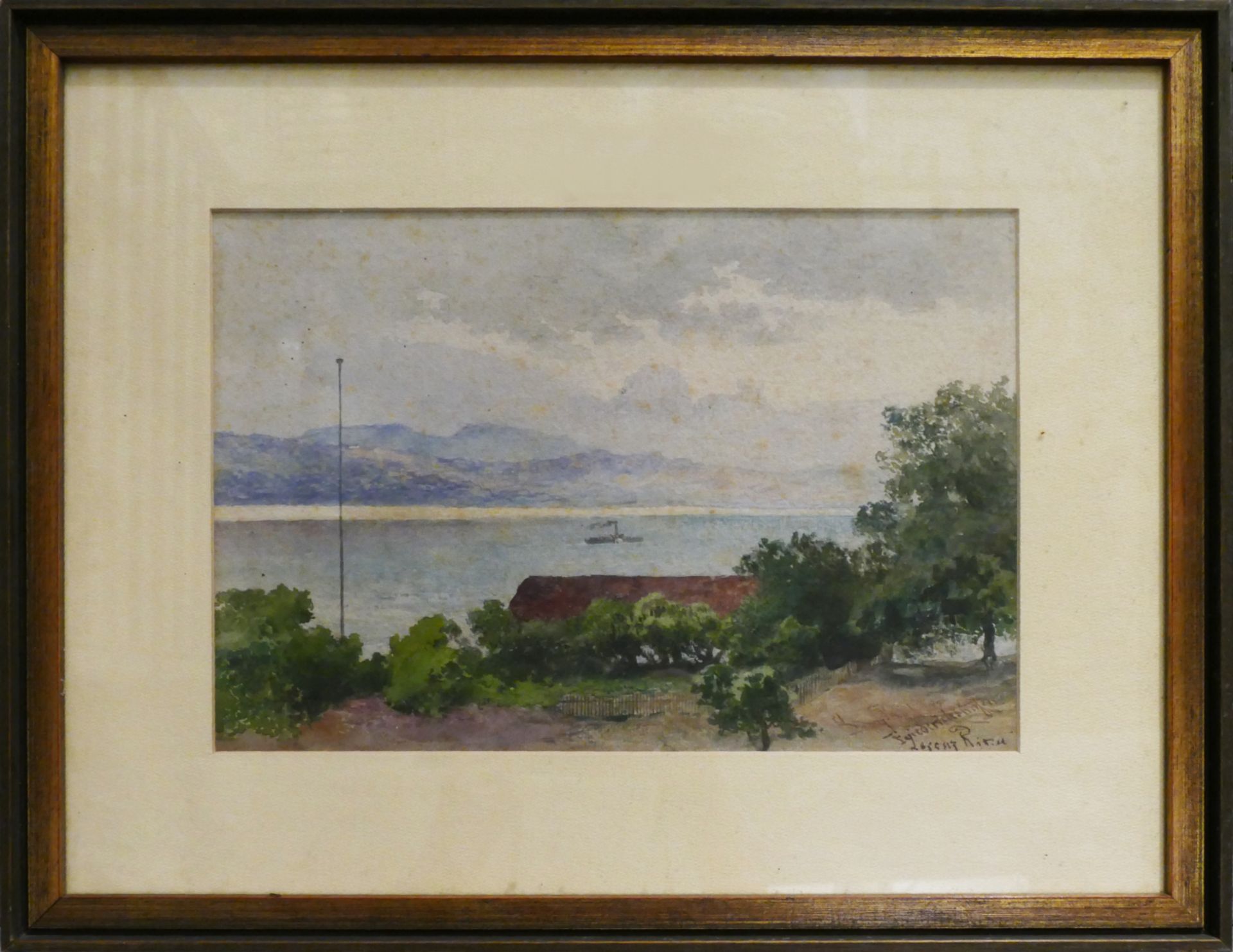 1 Aquarell r.u. sign. Lorenz RITTER (wohl 1832 Nürnberg-1921 ebd.) "Friedrichshafen" - Bild 2 aus 3