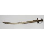 1 Talwar wohl Indien Metallklinge und -griff, ca. L 91cm, z.T. besch., Asp.