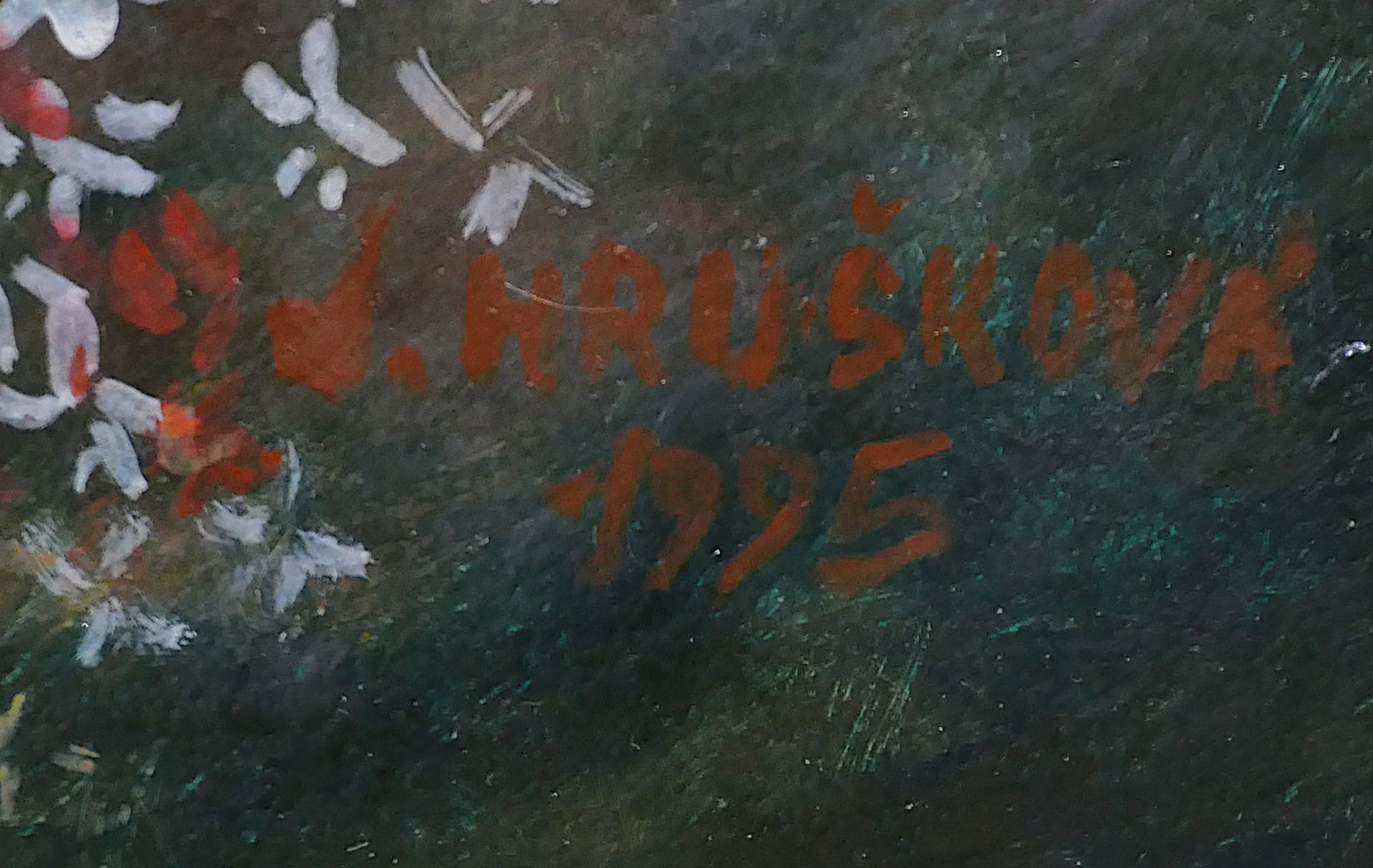 1 Gemälde lt. Klebezettel Acryl r.u. sign. H. HRUSKOVA (wohl Helena H. STEFKOVA *1955 Prag) "Wege i - Image 3 of 5