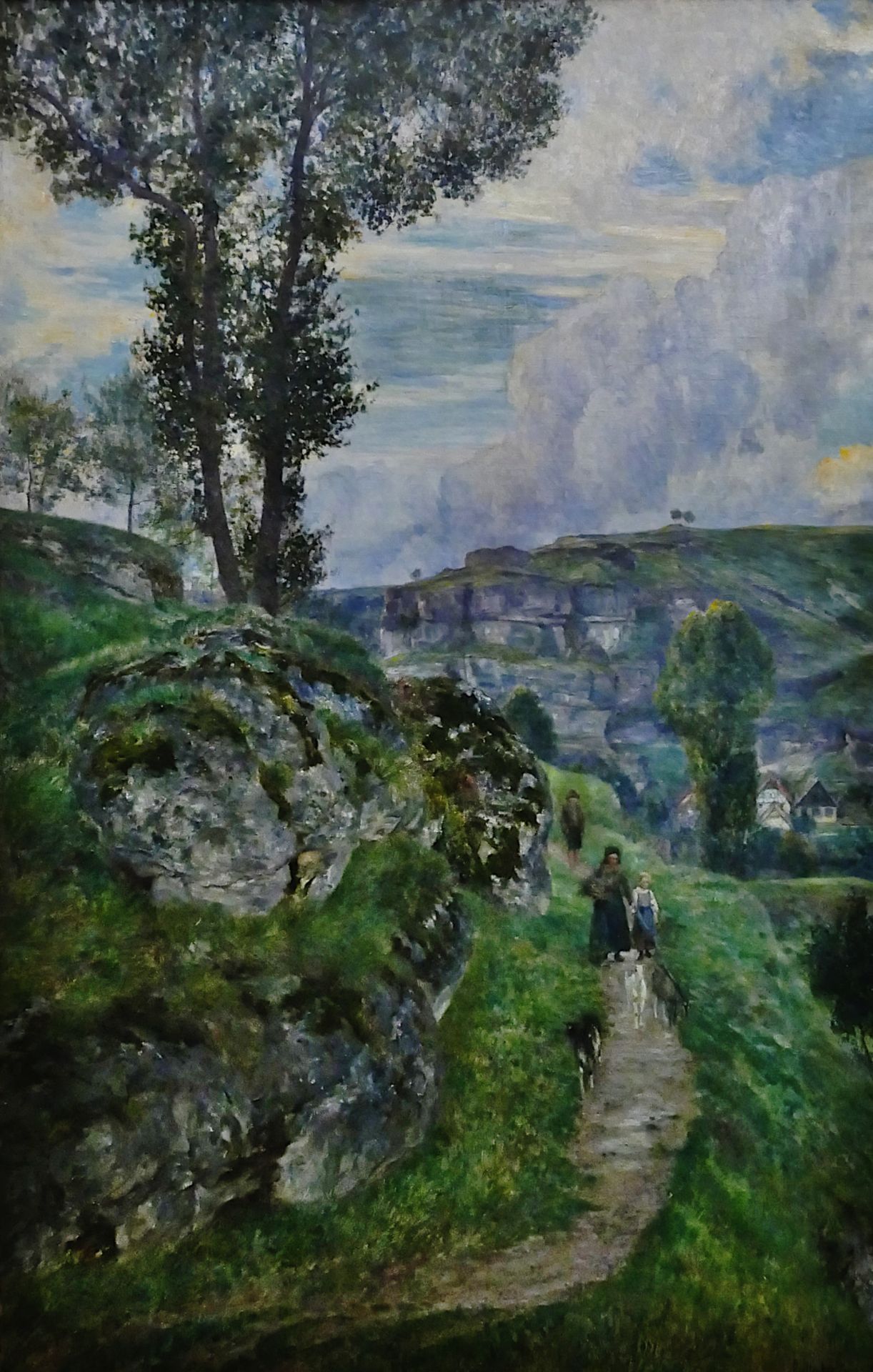 1 Ölgemälde r.u. sign. M. MERKER (wohl Max M. 1861 Weimar-1928) "Sommerliche Gebirgslandschaft in de