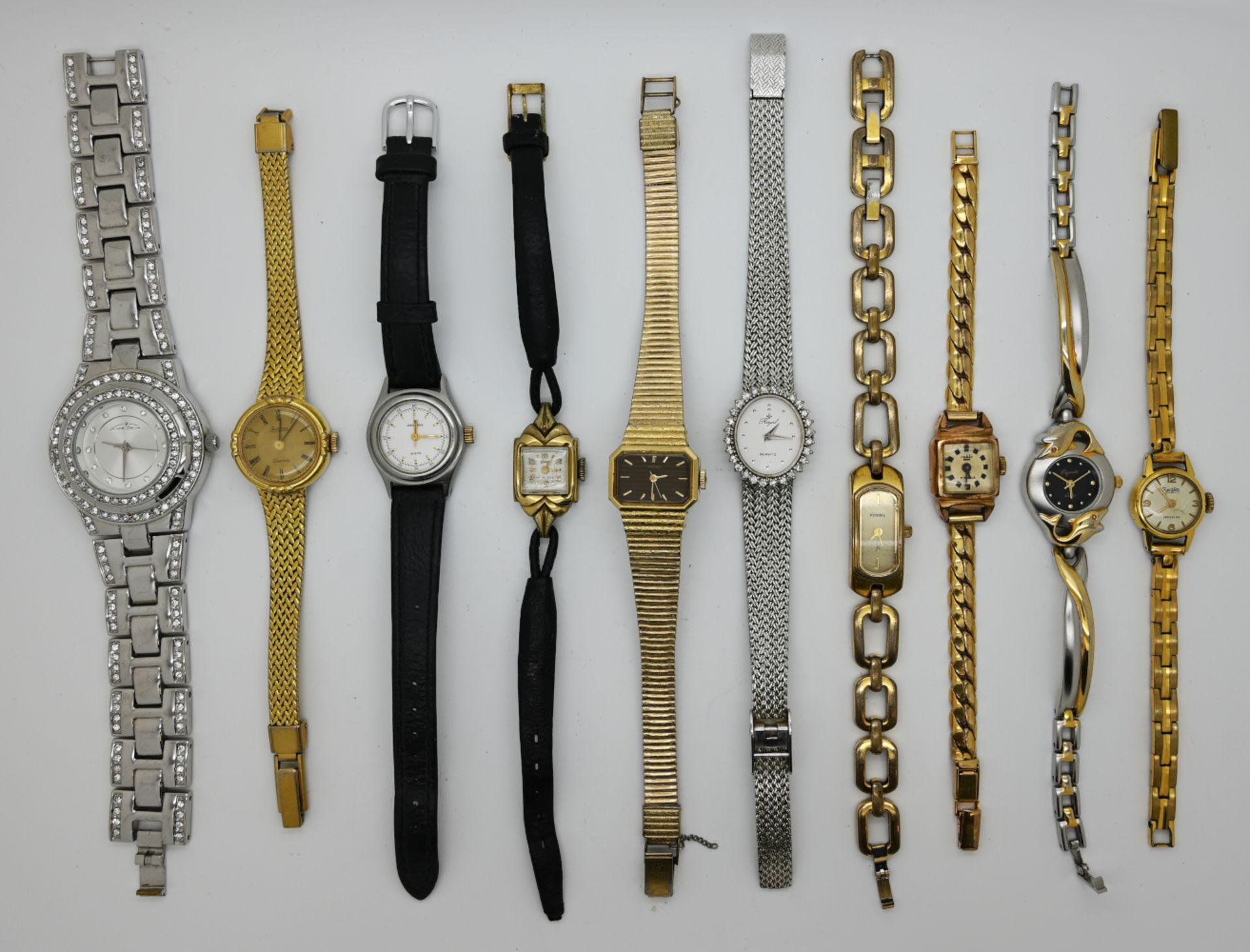 1 Konv. Armbanduhren: verschieden, je Metall z.T. vergoldet, z.T. mit Lederband, je Asp./Tsp./z.T. b - Bild 4 aus 4