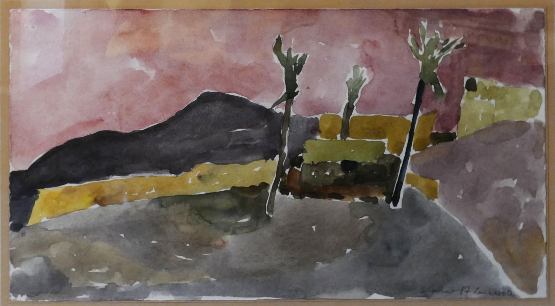 1 Aquarell r.u. sign. SCHEICHER (wohl Giselher S. *1960 Regensburg) "Lanzarote" r.u. dat. '87