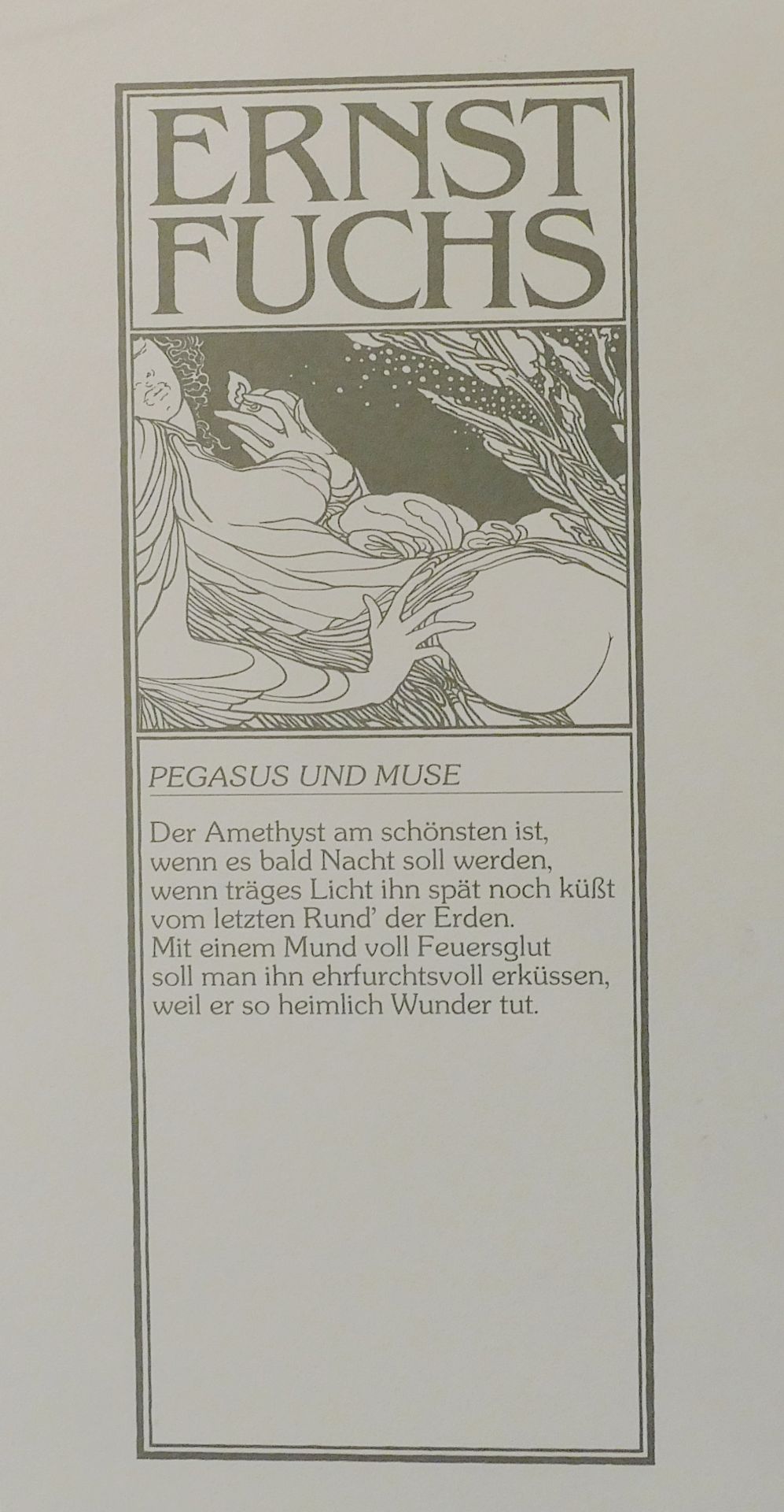 1 Farbserigraphie r.u. bleistiftsign. Ernst FUCHS (wohl 1930 Wien-2015 Ebd.) rücks. betit. "Pegasus - Bild 4 aus 4