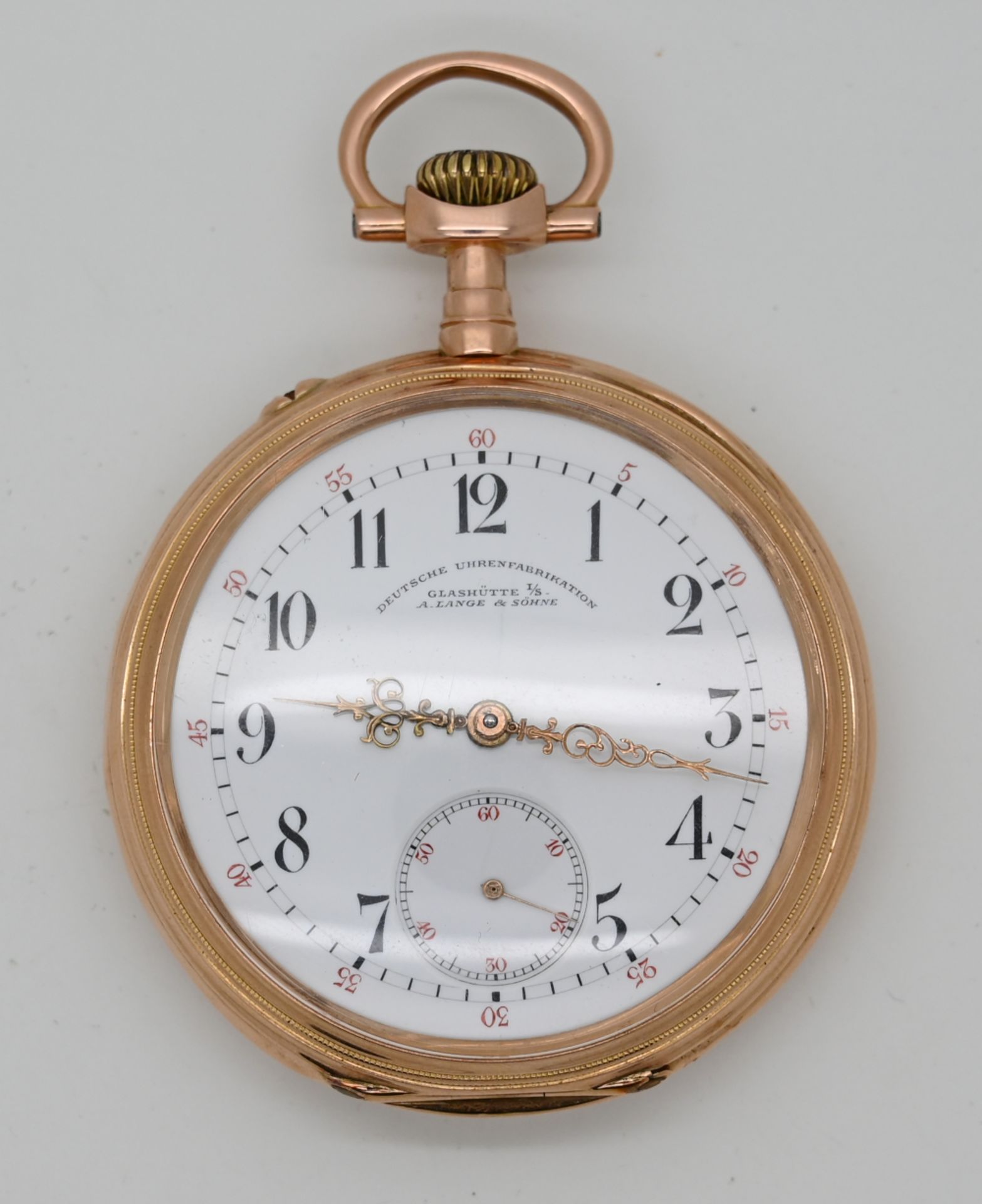 1 Herrentaschenuhr GLASHÜTTE, A. LANGE & SÖHNE Deutsche Uhrenfabrikation, GG 14ct.,