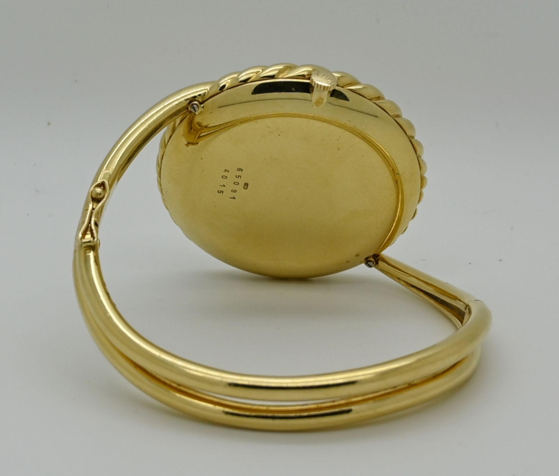 1 Damenspangenuhr CHOPARD GG 18ct., Handaufzug, Uhr läuft an, D ca. 4cm, Tsp. - Bild 2 aus 2