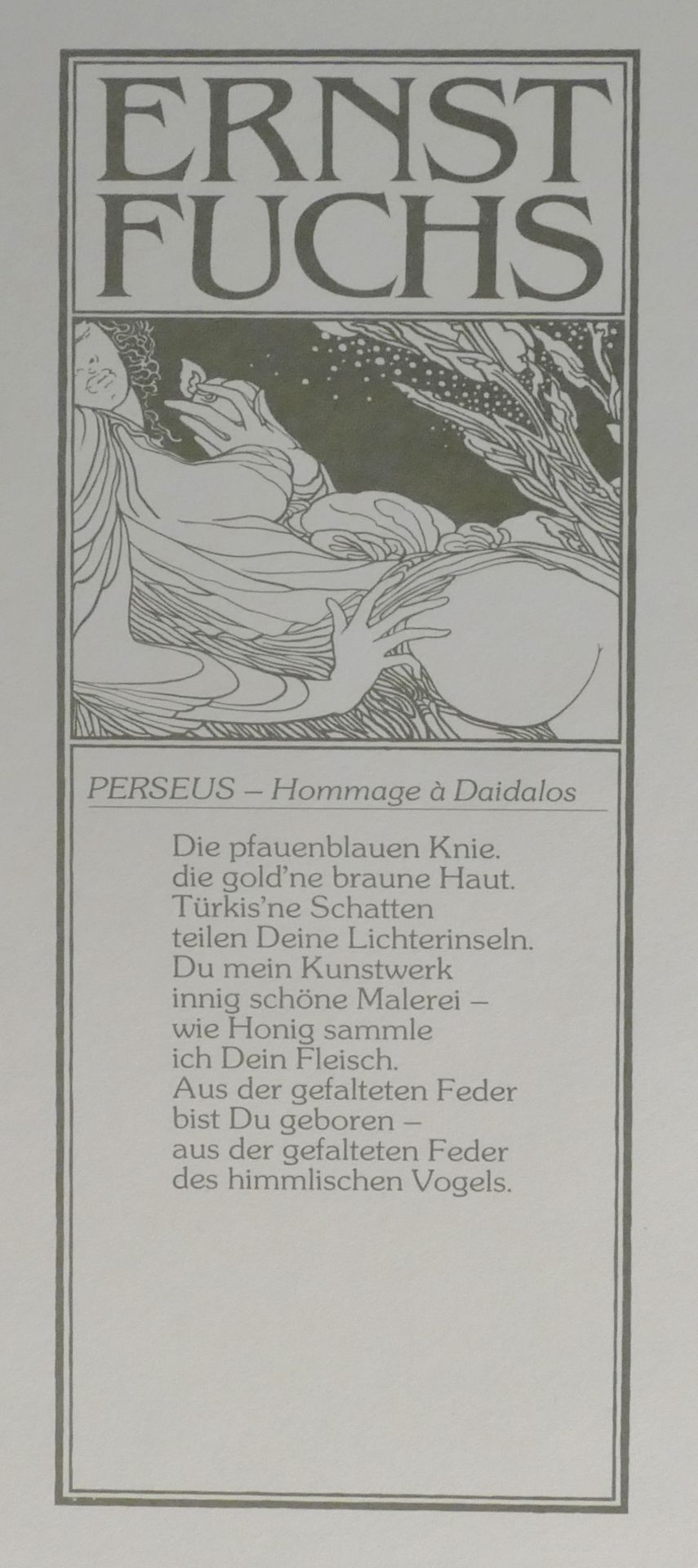 1 Farbserigraphie r.u. bleistiftsign. Ernst FUCHS (wohl 1930 Wien-2015 Ebd.) rücks. betit. "Perseus: - Bild 4 aus 4