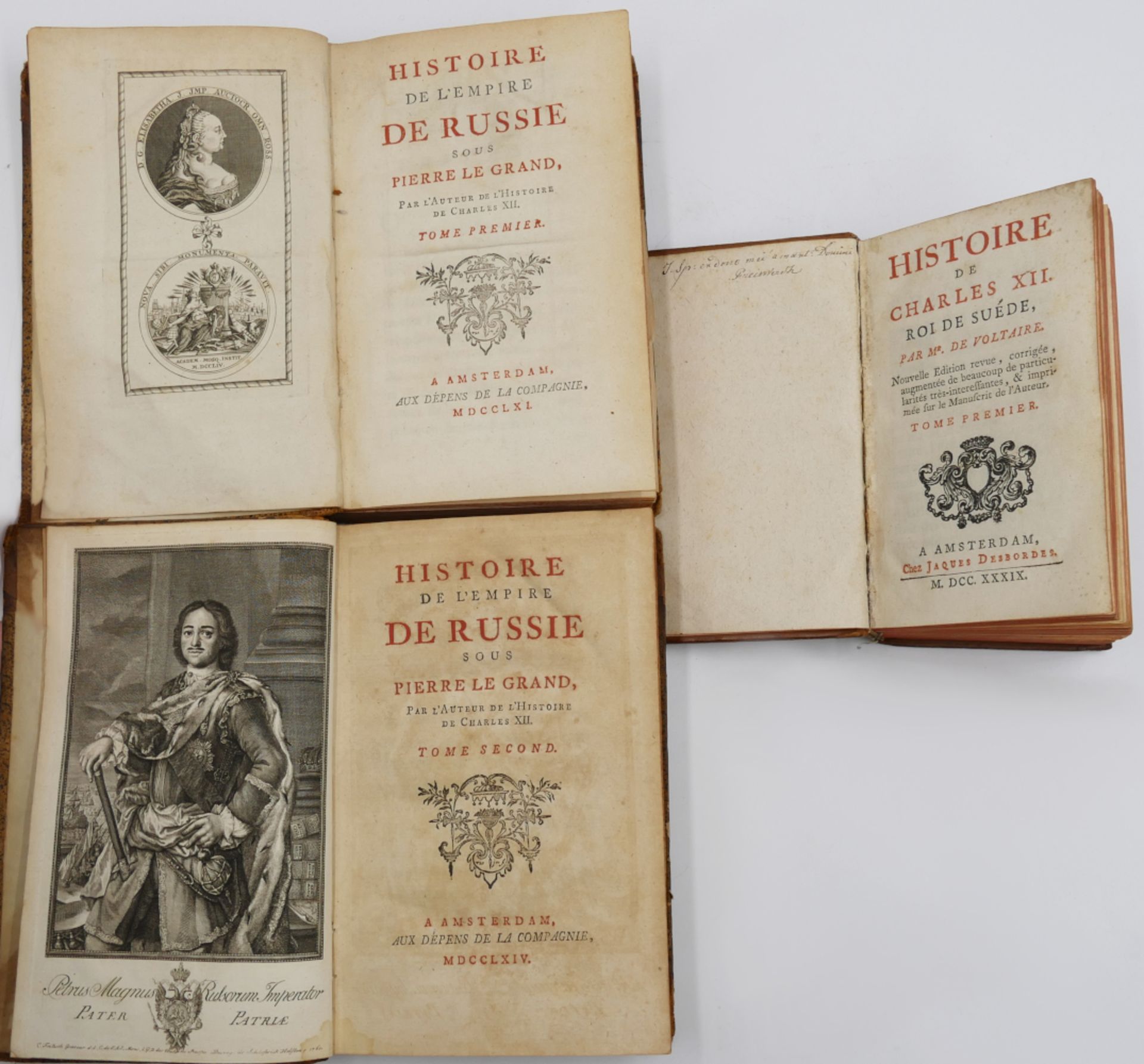 3 Bücher von VOLTAIRE, je mit Exlibris "Bücherei Dr. Eberhard VON CRANACH-SICHART Gauting" (wohl 188 - Image 2 of 2